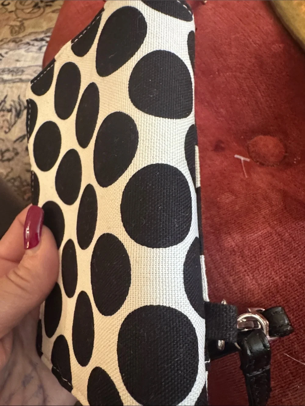 thirty-one Black & White Polka Dot ID Wristlet